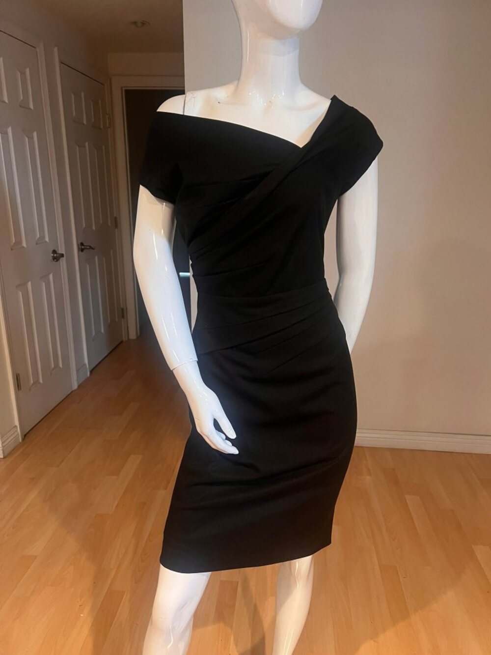 Y2K VINTAGE ROBERT RODRIGUEZ ASYMMETRICAL PLEATED DRESS SZ 6